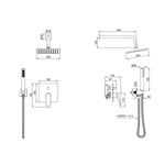 Imagen de Monocomando PEIRANO Wabe Cromo ducha emb c/duchador 85-168