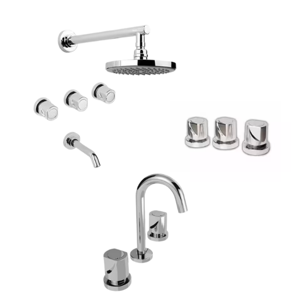 Imagen de COMBO Grifería ESTALGRIF Zeus Advance - bidet + lavatorio + ducha
