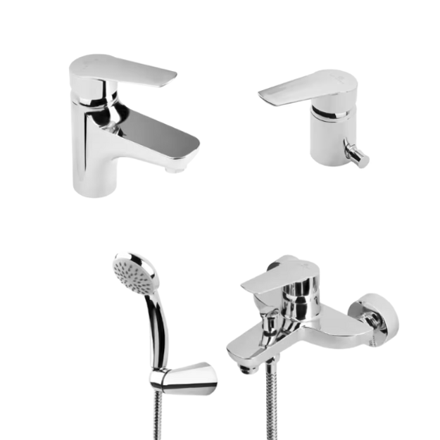 Imagen de COMBO Monocomando ESTALGRIF Trini lavatorio + bidet + bañera