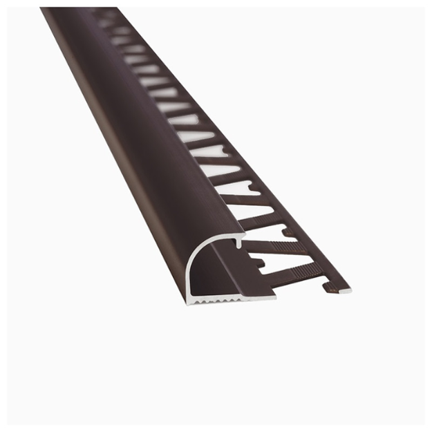 Imagen de Guarda aluminio Bullnose 10mm x 2,5m Café ATRIM 5577