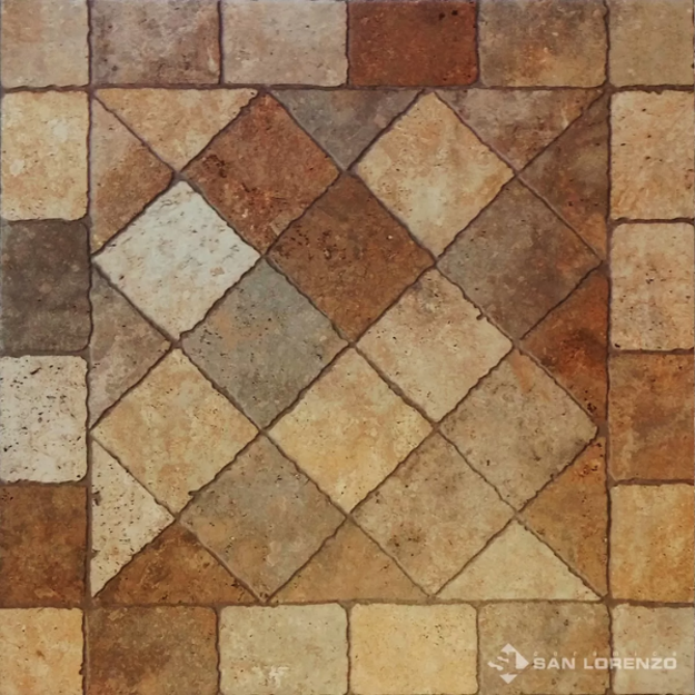 Imagen de Cja. 11 pzs.cerámica SAN LORENZO 45.3x45.3 Angelo Tostado Antid.