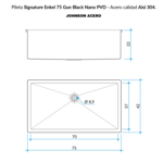 Imagen de Pileta JOHNSON Signature Enkel Black 75 c/rej enr + cuba +rej inf