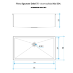 Imagen de Pileta JOHNSON Signature Enkel 55 acero satinad c/ rej enr y cuba