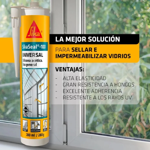 Imagen de SIKASeal-100 (sellador de silicona acética) transparente 280 ml.