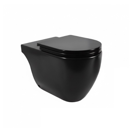 Imagen de Inodoro corto FERRUM Fontana 4,5 litros negro satinado IOCQJ NS