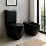 Imagen de Inodoro largo FERRUM Fontana 4,5 litros negro satinado IOLQ2 NS