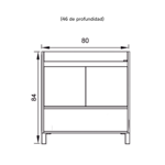 Imagen de Vanitory con patas ESSENZA Nivor Moka 80 cm con mesada losa 1 ag.