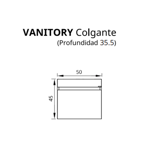 Imagen de Vanitory colgante ESSENZA Vitta Glaciar 50cm con mesada losa 1 ag