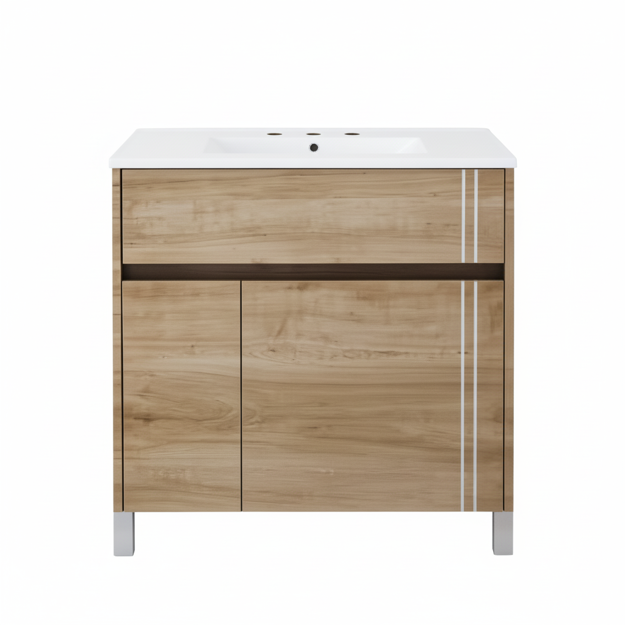 Imagen de Vanitory SCHNEIDER Nature Cajú 70cm - mesada losa 3 agujeros