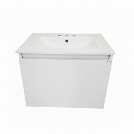 Imagen de Vanitory colgar SCHNEIDER City PVC Bco. Sat. 60cm - mesada 3 ag