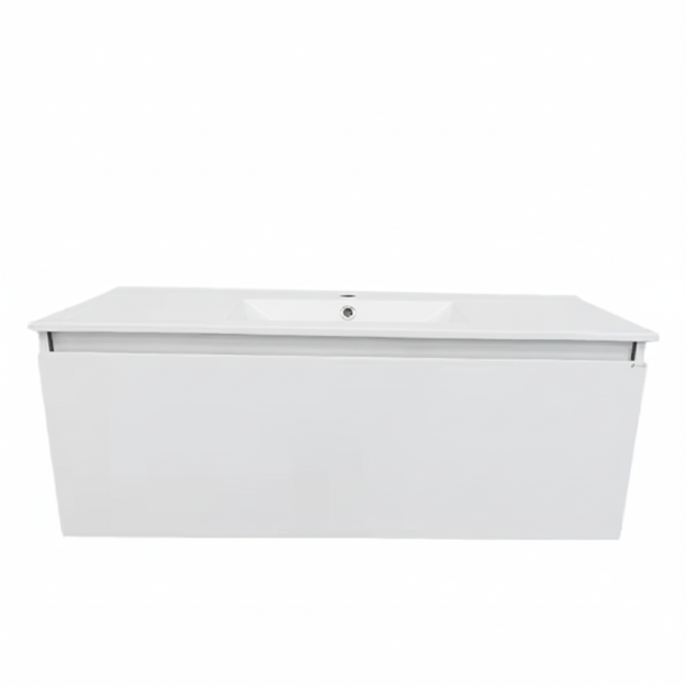 Imagen de Vanitory colgar SCHNEIDER City PVC Bco Sat 120cm -mesada losa 1ag