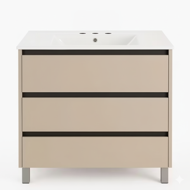 Imagen de Vanitory con patas ESSENZA Lina Cerene 80 cm con mesada losa 3 ag