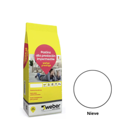 Imagen de Pastina alta prestacion WEBER color prestige nieve 2 kg.