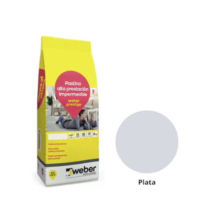 Imagen de Pastina alta prestacion WEBER color prestige plata 2 kg.