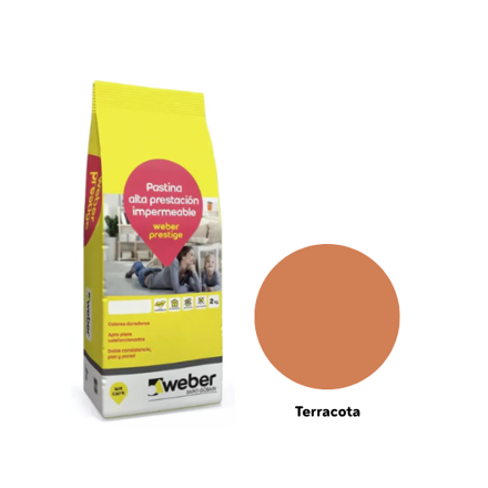 Imagen de Pastina alta prestacion WEBER color prestige terracota 2 kg.