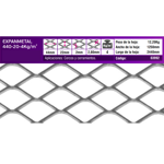 Imagen de EXPANMETAL acero 1.25 x2.44 mt. 440.20 4,00 kg/m2 cod.03992
