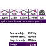 Imagen de EXPANMETAL acero 1.50 x3.00 mt. 500.32 6.50 kg/m2 cod.03135
