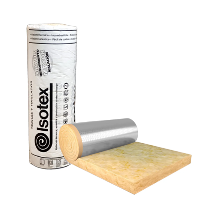 Imagen de Lana vidrio ISOTEX galpón -tensado- HR 50mm 1.20 16m -7017066