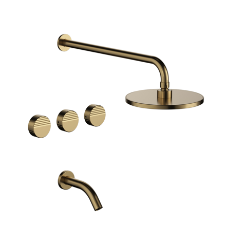 Imagen de Juego FV Grip Bañera y Ducha Brushed Brass 0103/L8-BB