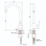 Imagen de Monocomando FV Alba Cocina con pico móvil CR 0411.04/G9-CR