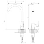 Imagen de Monocomando FV Inicia Cocina Cromado 0411.04/R2-CR