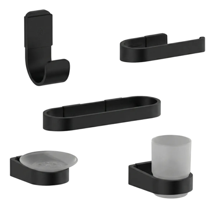 Imagen de Kit de accesorios FV Armonía 5 piezas Negro Mate 0179.05/M8-NG