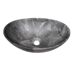 Imagen de Bacha RHAYPIC oval 40x30x14,5cm.marmol mate c/sopapa 9020A P-365