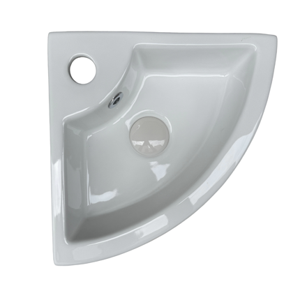 Imagen de Bacha TIVVOX angular 32x32x13cm.1 Ag.bco.brillante c/sopapa 9067B