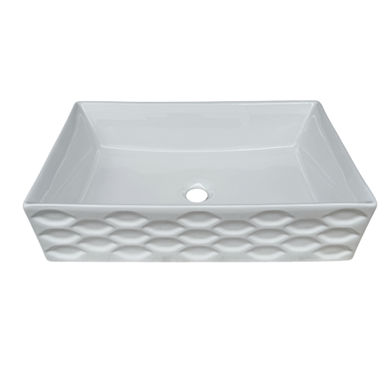 Imagen de Bacha import. rectangular 55x36x14cm. blanco brillante 9728