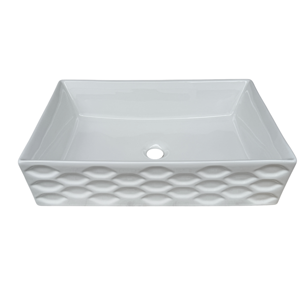 Imagen de Bacha import. rectangular 55x36x14cm. blanco brillante 9728