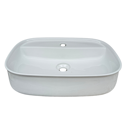 Imagen de Bacha TIVVOX ovalada 55x39x19,53cm. 1 Ag.blanco brillante 9724A