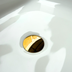 Imagen de Bacha TIVVOX 50x39x13cm. blanco y dorado c/sopapa 9391B E-178