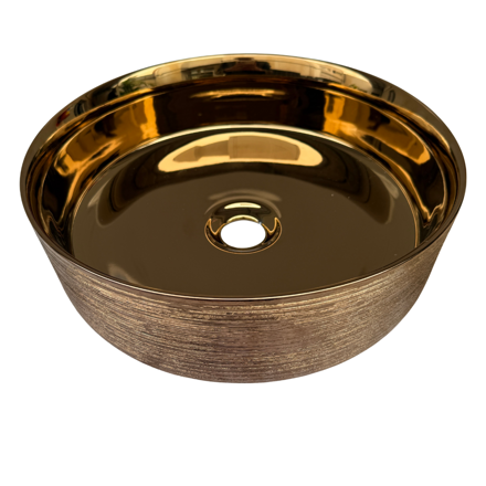 Imagen de Bacha TIVVOX redonda 36,5x36,5x12,5cm.oro rosa c/sop.9514B E-103