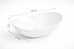 Imagen de Bacha TIVVOX ovalada 60x37x19cm. blanco brillante 9019