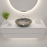 Imagen de Bacha RHAYPIC oval 40x30x14,5cm.marmol mate c/sopapa 9020A P-365