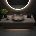 Imagen de Bacha TIVVOX oval 40x30x14,5cm.marmol mate c/sopapa 9020A P-365