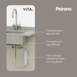 Imagen de Monocomando PEIRANO brushed Vita cocina para agua filtrada 22-178