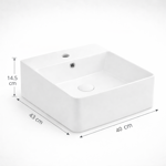 Imagen de Bacha TIVVOX rectang. 40,5x43x14,5cm. 1 Ag.blanco brillante 9450