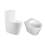 Imagen de Juego baño TIVVOX Assisi inodoro lgo.+depósito+asiento+bidet 1Ag.
