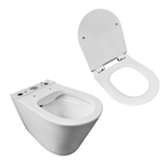 Imagen de Juego baño TIVVOX Assisi inodoro lgo.+depósito+asiento+bidet 1Ag.