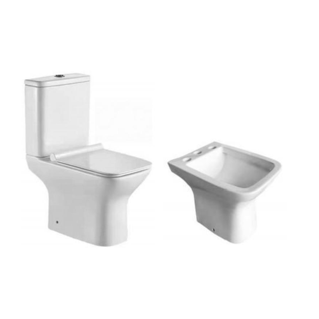 Imagen de Juego baño TIVVOX Cortina inodoro lgo.+depósito+asiento+bidet 3Ag