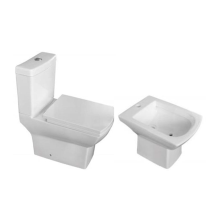 Imagen de Juego baño TIVVOX Matera inodoro lgo.+depósito+asiento+bidet 1Ag.