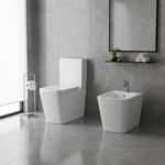 Imagen de Juego baño TIVVOX Noto inodoro lgo.+depósito+asiento+bidet 1Ag.