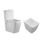 Imagen de Juego baño TIVVOX Noto inodoro lgo.+depósito+asiento+bidet 3Ag