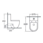 Imagen de Juego baño TIVVOX Orvieto inodoro lgo.+depósito+asiento+bidet 1Ag