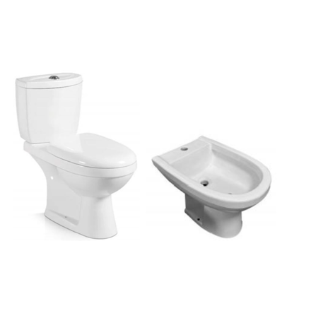 Imagen de Juego baño TIVVOX Siena inodoro lgo.+depósito+asiento+bidet 1Ag