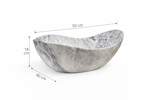 Imagen de Bacha RHAYPIC hoja 50x40x18cm. marmol mate con sopapa 9715 P-145