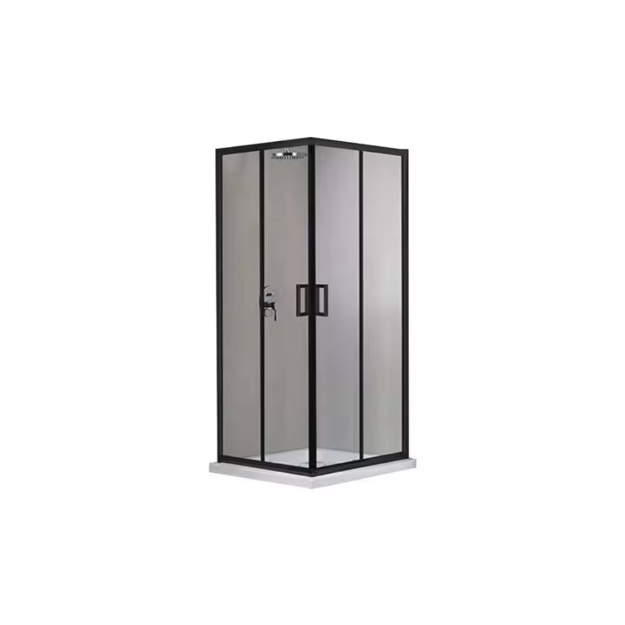 Imagen de Box de ducha c/recept AQUA SWIM 80x80 x195cm alum NEGRO brillante