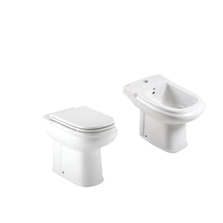 Imagen de Juego baño Roca Dama blanco corto + bidet 1ag