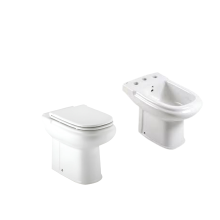 Imagen de Juego baño Roca Dama blanco corto + bidet 3ag